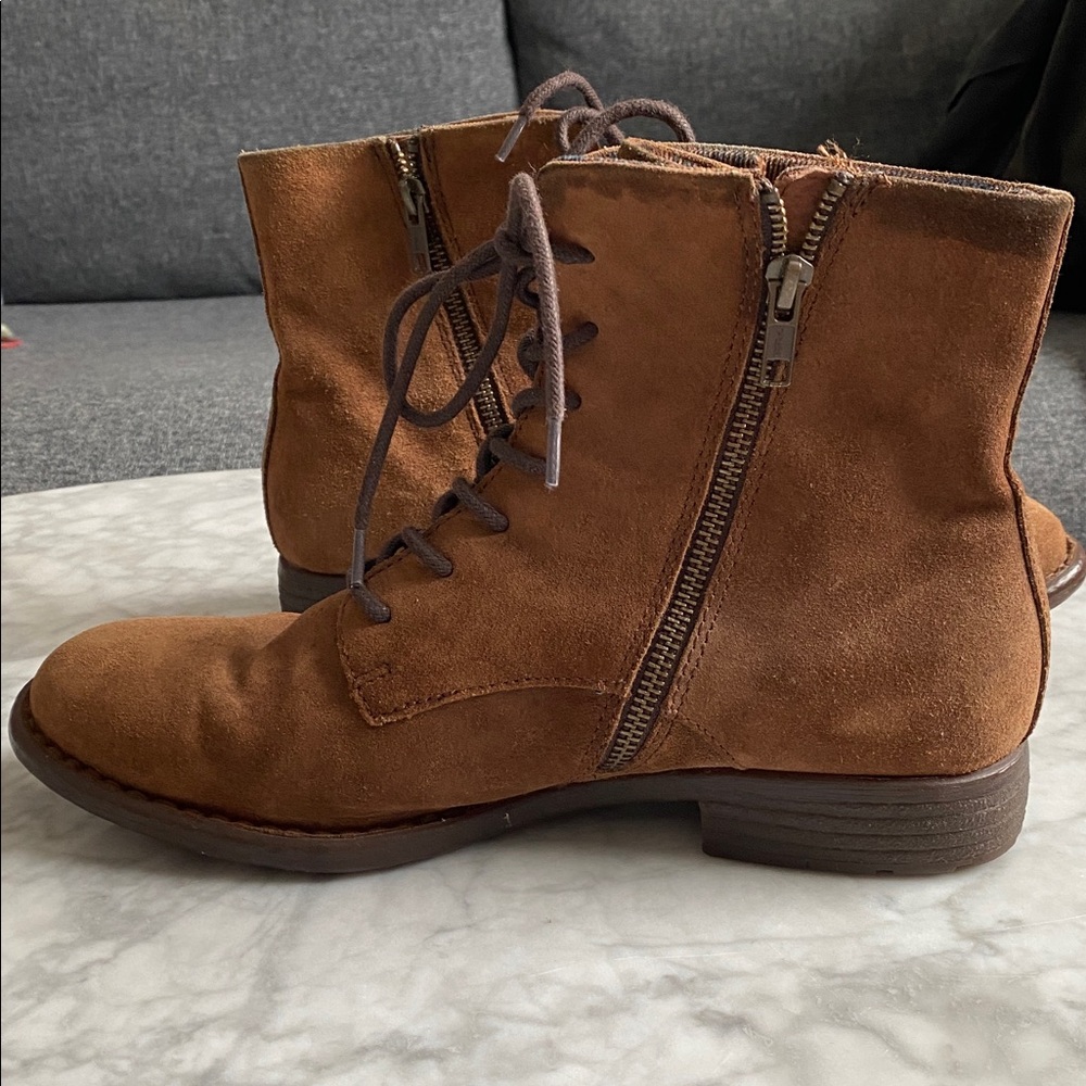 Born Brown Suede Lace-Up Boots - Picture 6 of 12